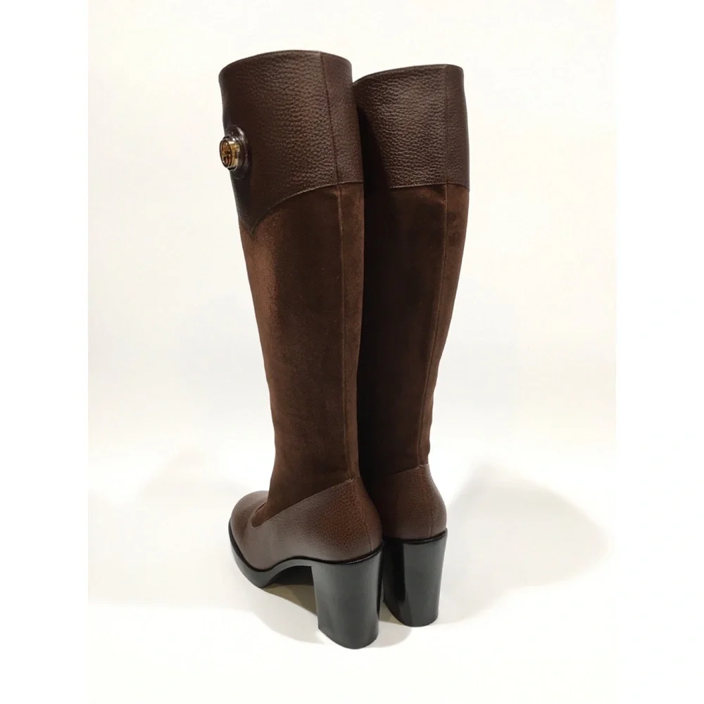 Gucci Brown Heeled Boots - Picture 5 of 10